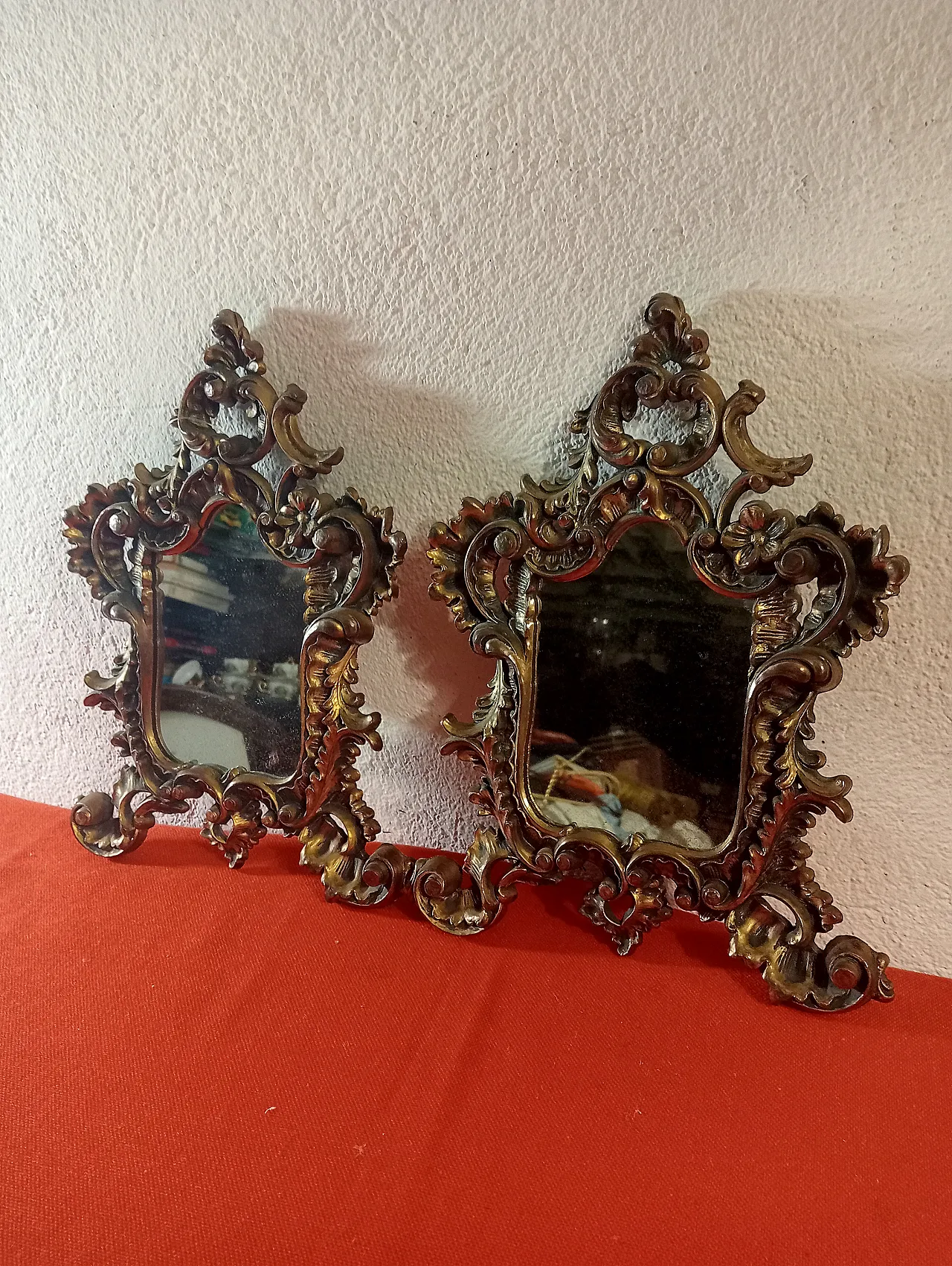 Coppia specchi Creazioni Roberta Wood Cimena Torino, anni '70 1