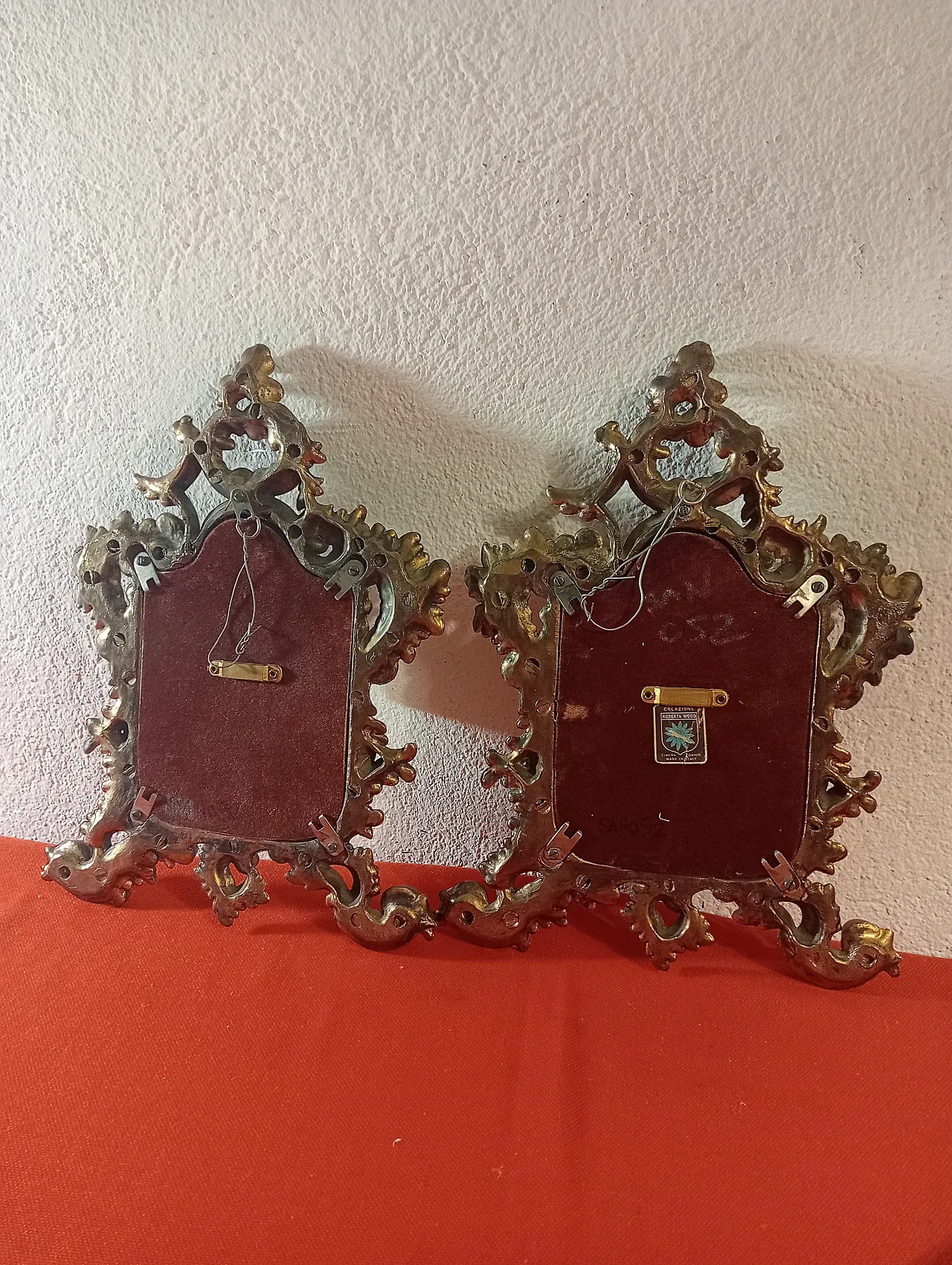 Coppia specchi Creazioni Roberta Wood Cimena Torino, anni '70 11