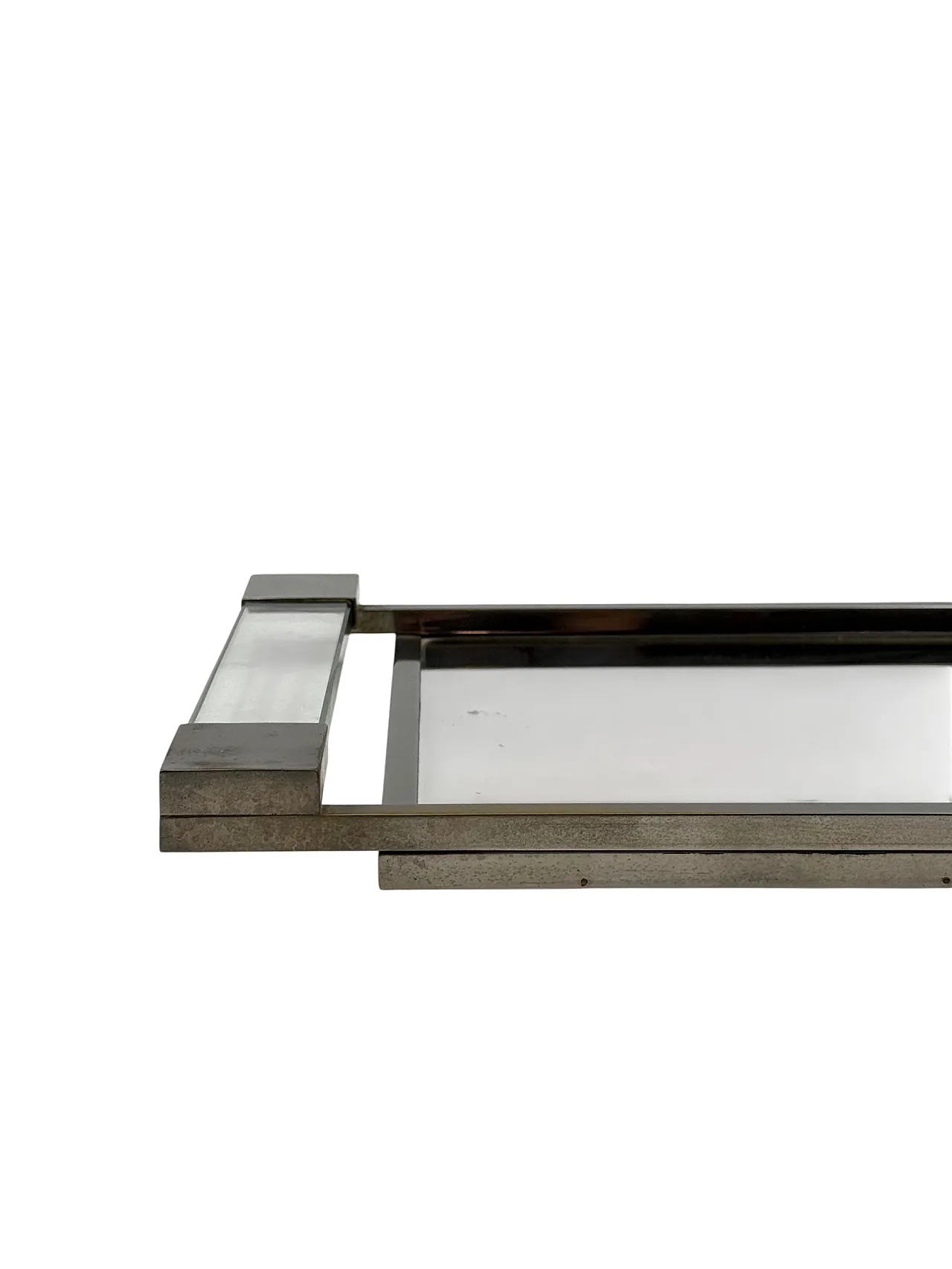 Vassoio modernista specchiato, Maison Adnet Francia 1950 5