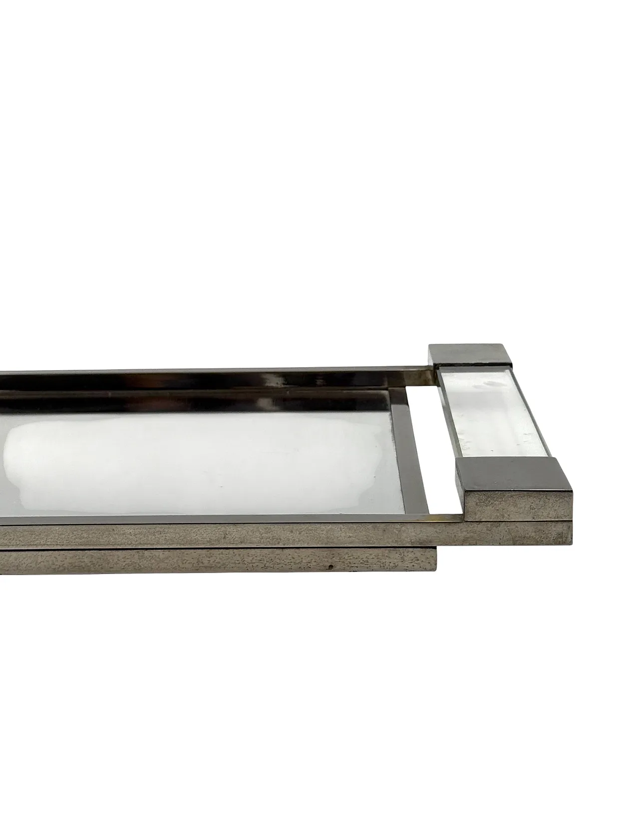 Vassoio modernista specchiato, Maison Adnet Francia 1950 6