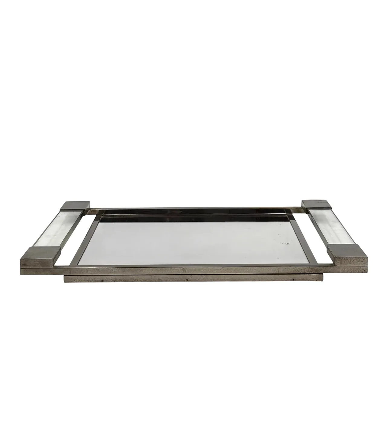 Vassoio modernista specchiato, Maison Adnet Francia 1950 10