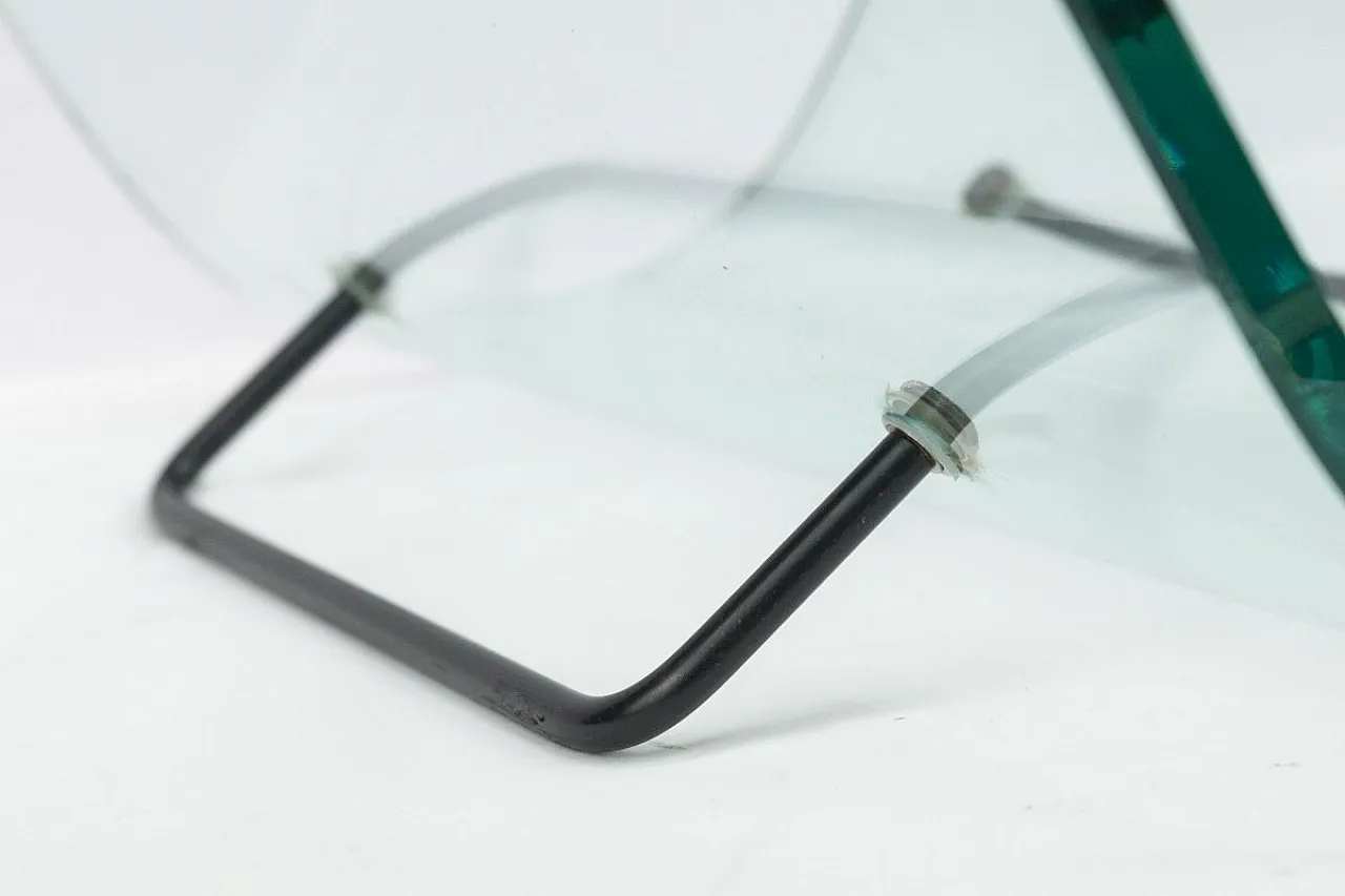Curved glass magazine rack from Fiam, 1980s 5