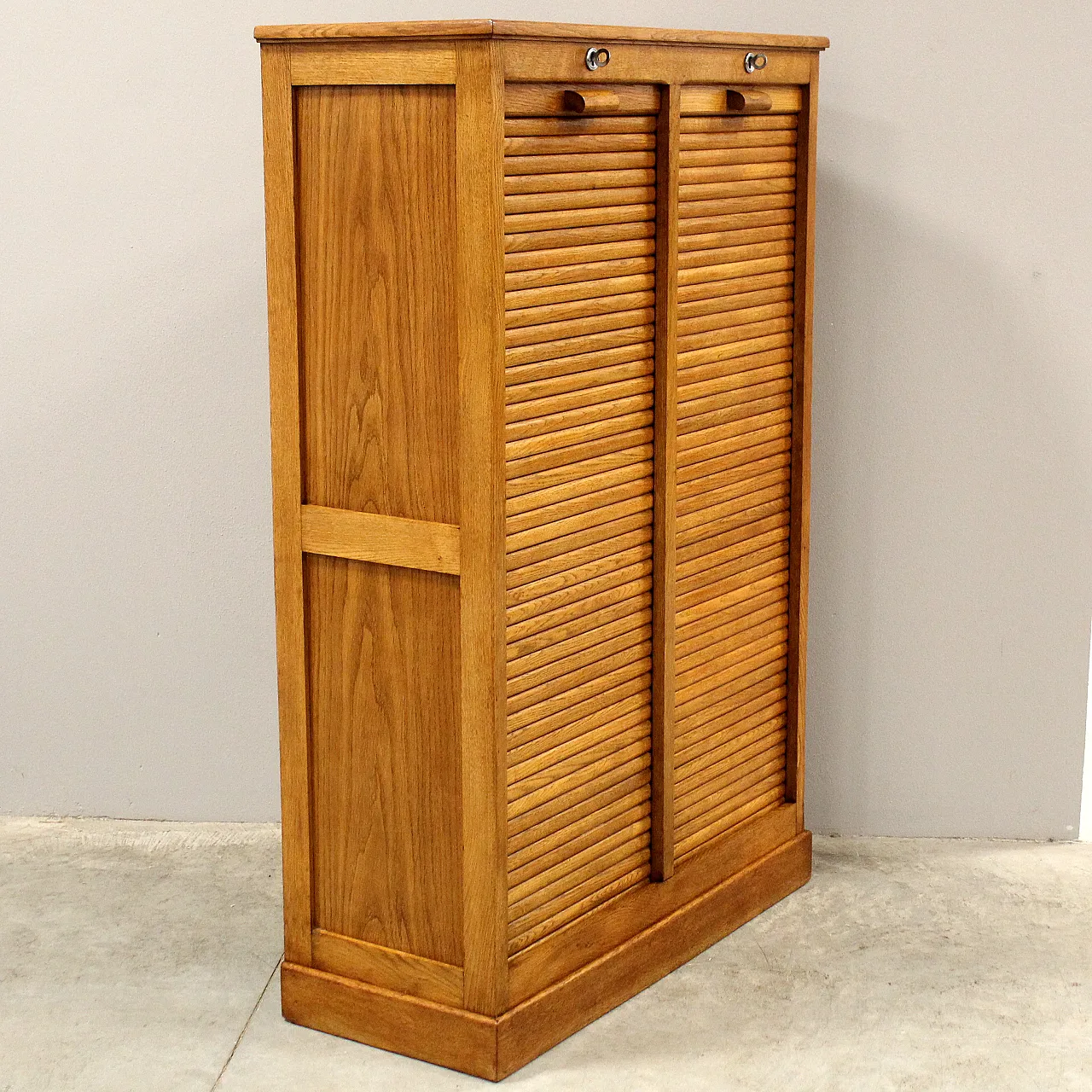 Filing cabinet with oak archive filing shutter, early 1900s 3
