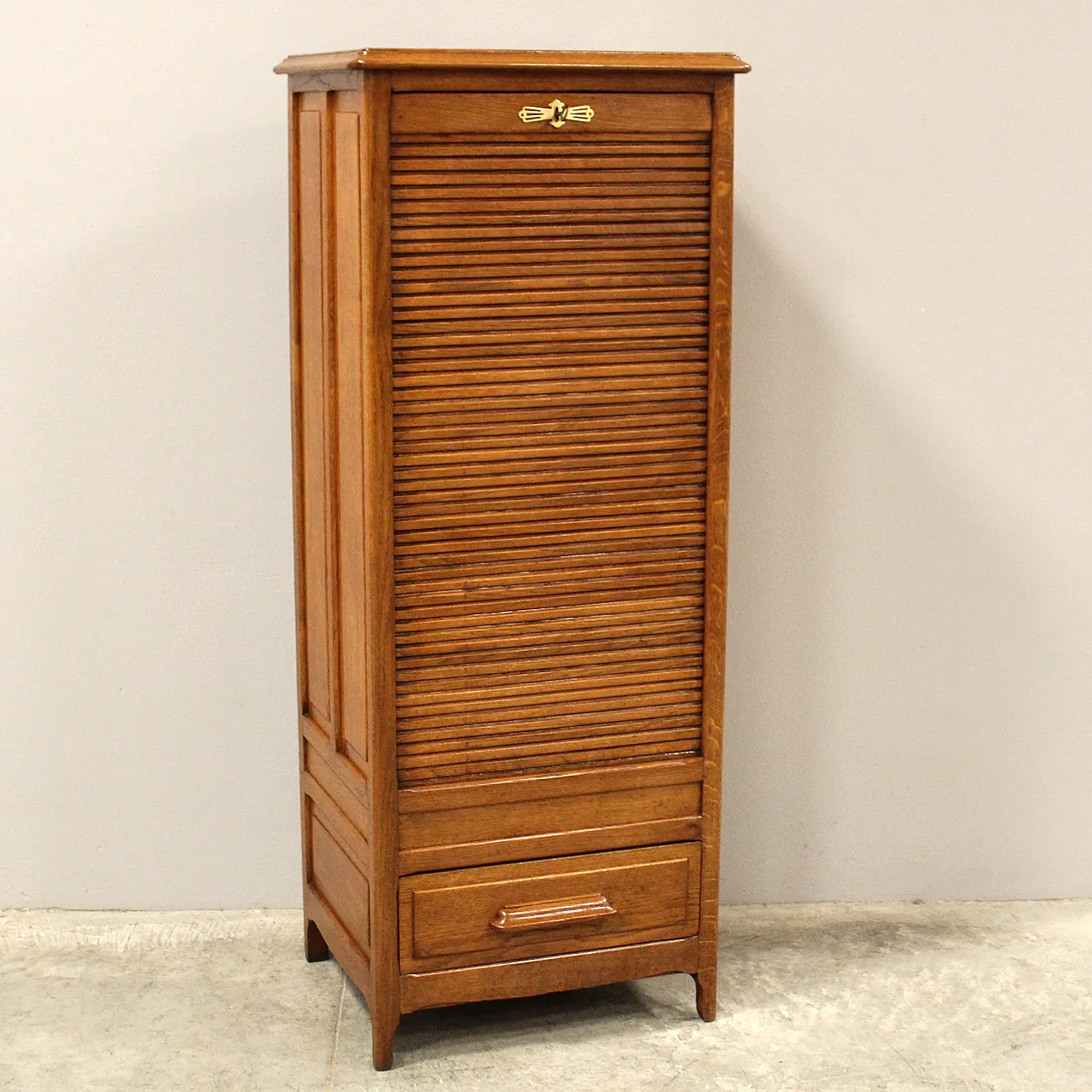 Filing cabinet with oak archive filing shutter, early 1900s 2