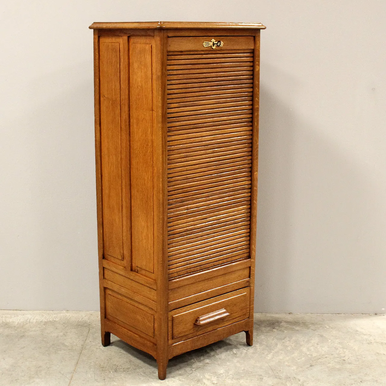 Filing cabinet with oak archive filing shutter, early 1900s 3