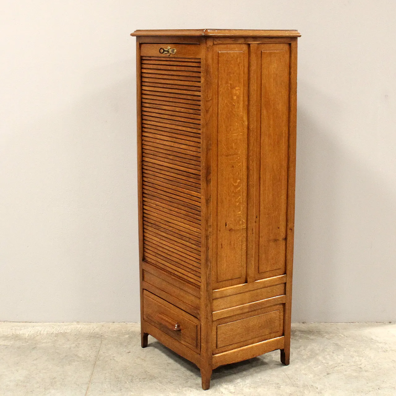 Filing cabinet with oak archive filing shutter, early 1900s 4