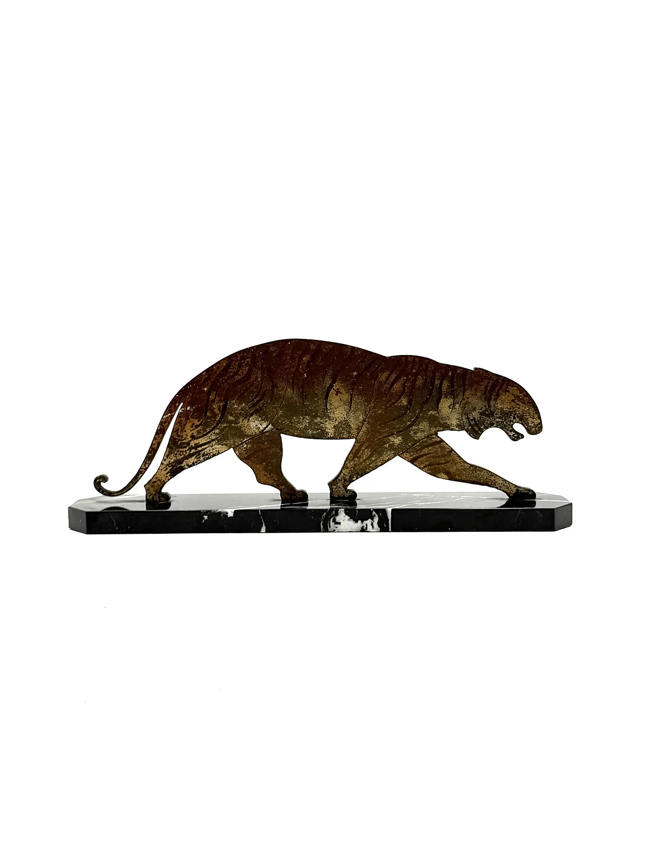 Art Deco Tiger, bronze sculpture, France, circa 1930 6