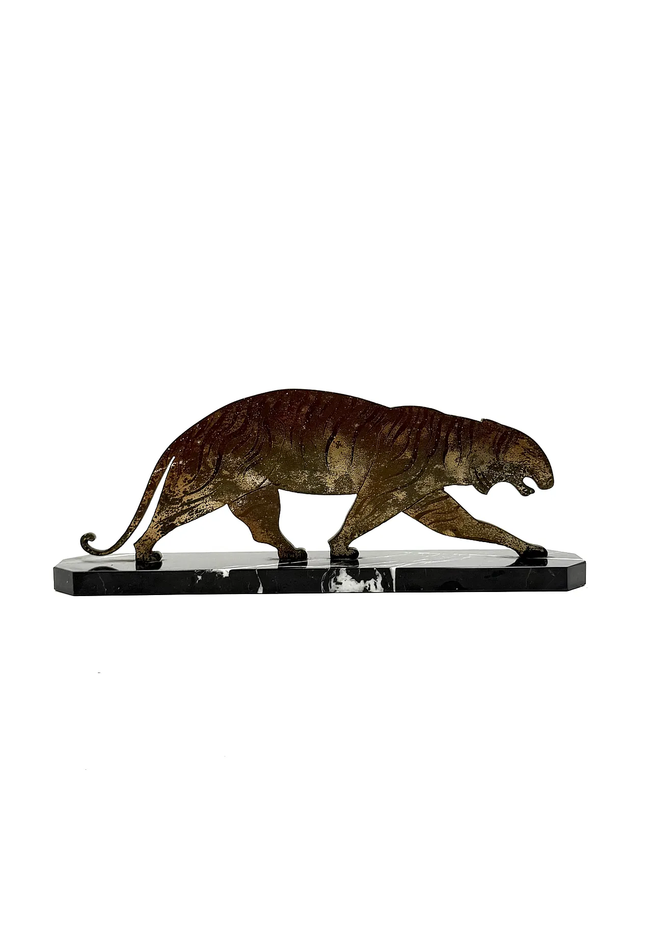 Art Deco Tiger, bronze sculpture, France, circa 1930 7