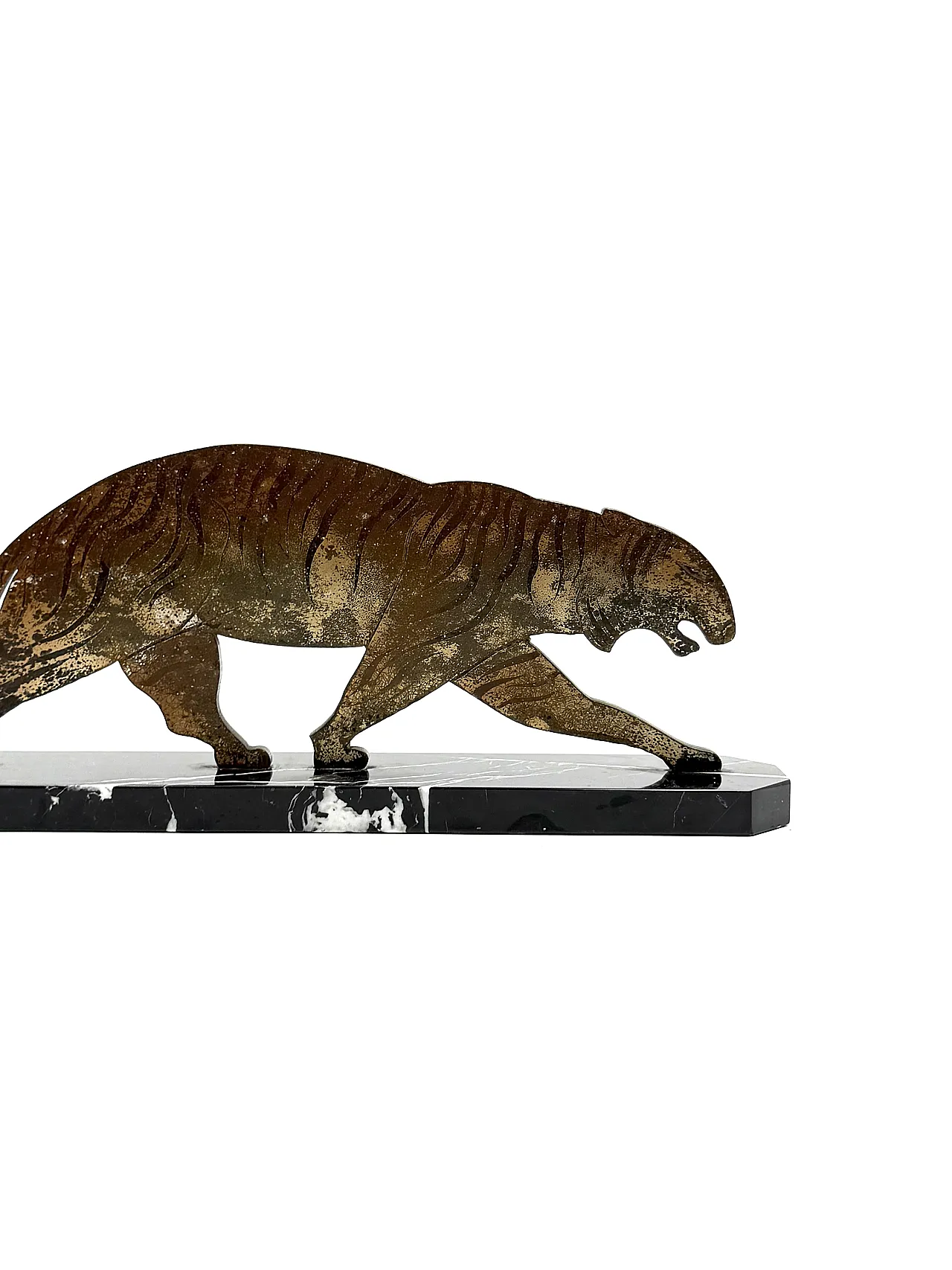 Art Deco Tiger, bronze sculpture, France, circa 1930 8