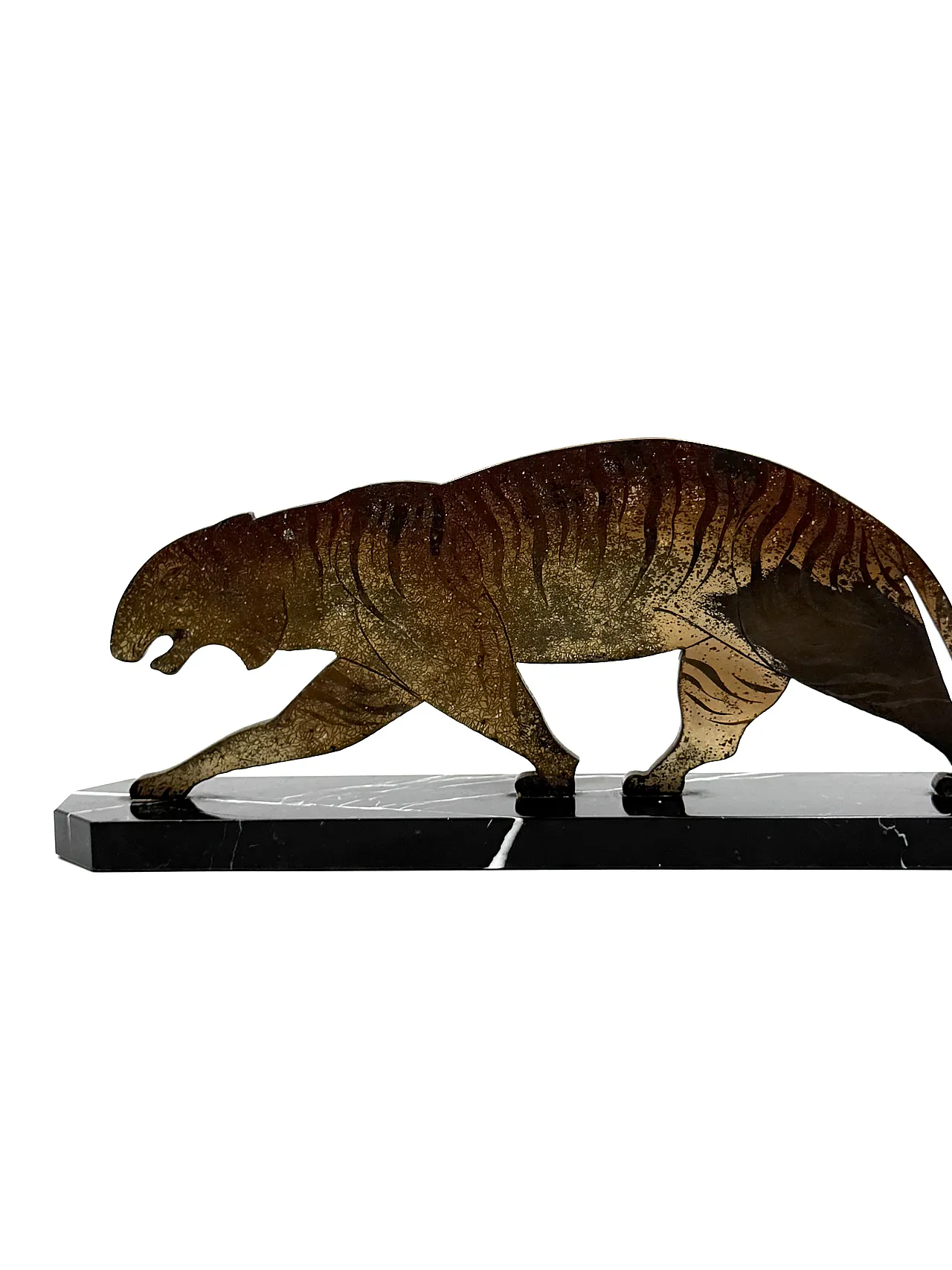Art Deco Tiger, bronze sculpture, France, circa 1930 13