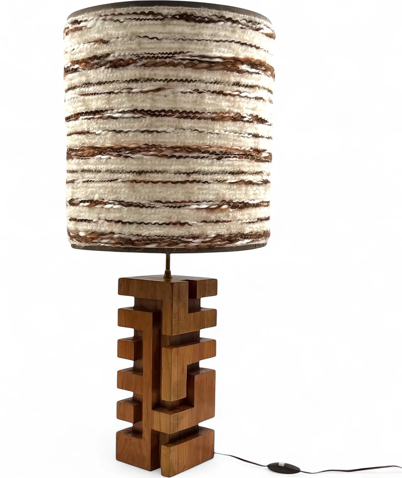 Hollywood Regency wooden table lamp, France 1970 13