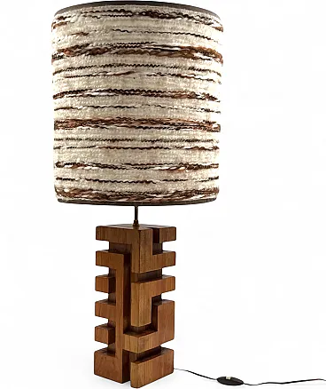 Hollywood Regency wooden table lamp, France 1970