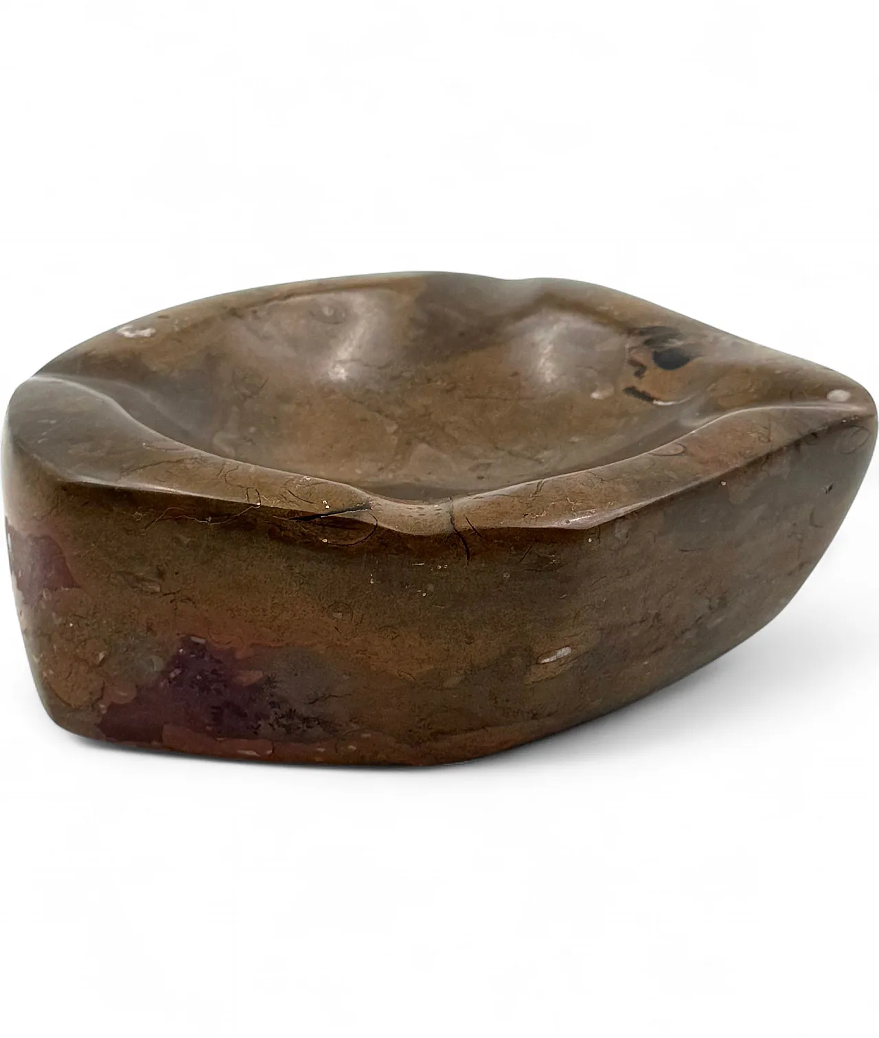 Fossil brown marble ashtray, France, 1970s 14