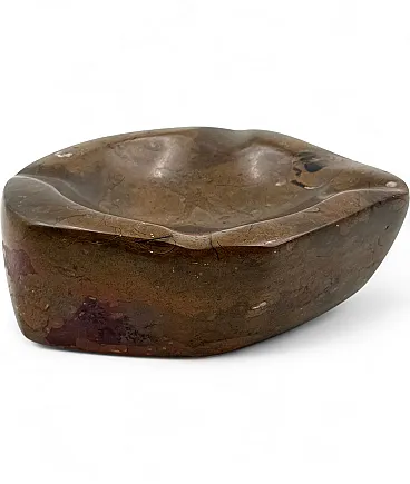 Fossil brown marble ashtray, France, 1970s