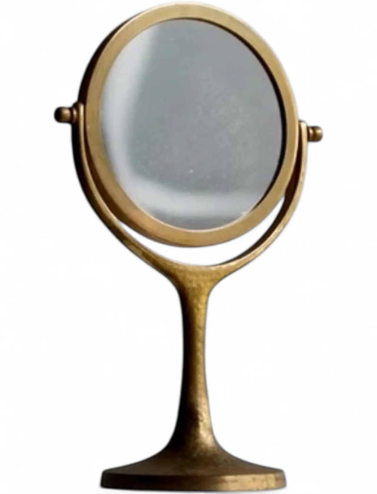 Specchio Mid-century in ottone martellato, Francia 1960 14