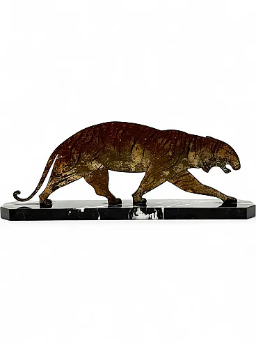 Art Deco Tiger, bronze sculpture, France, circa 1930