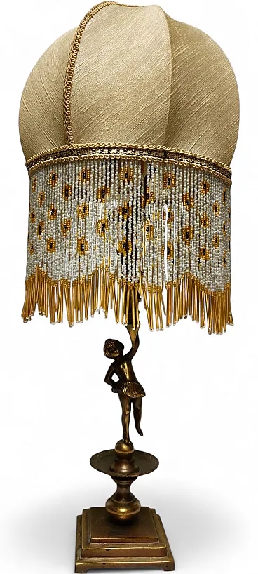 Lampada da tavolo con perline, anni '70