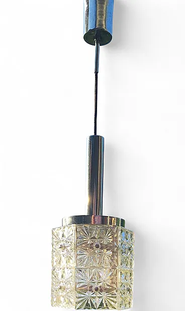 Pendant chandelier, Venice, crystal and steel, 1960s