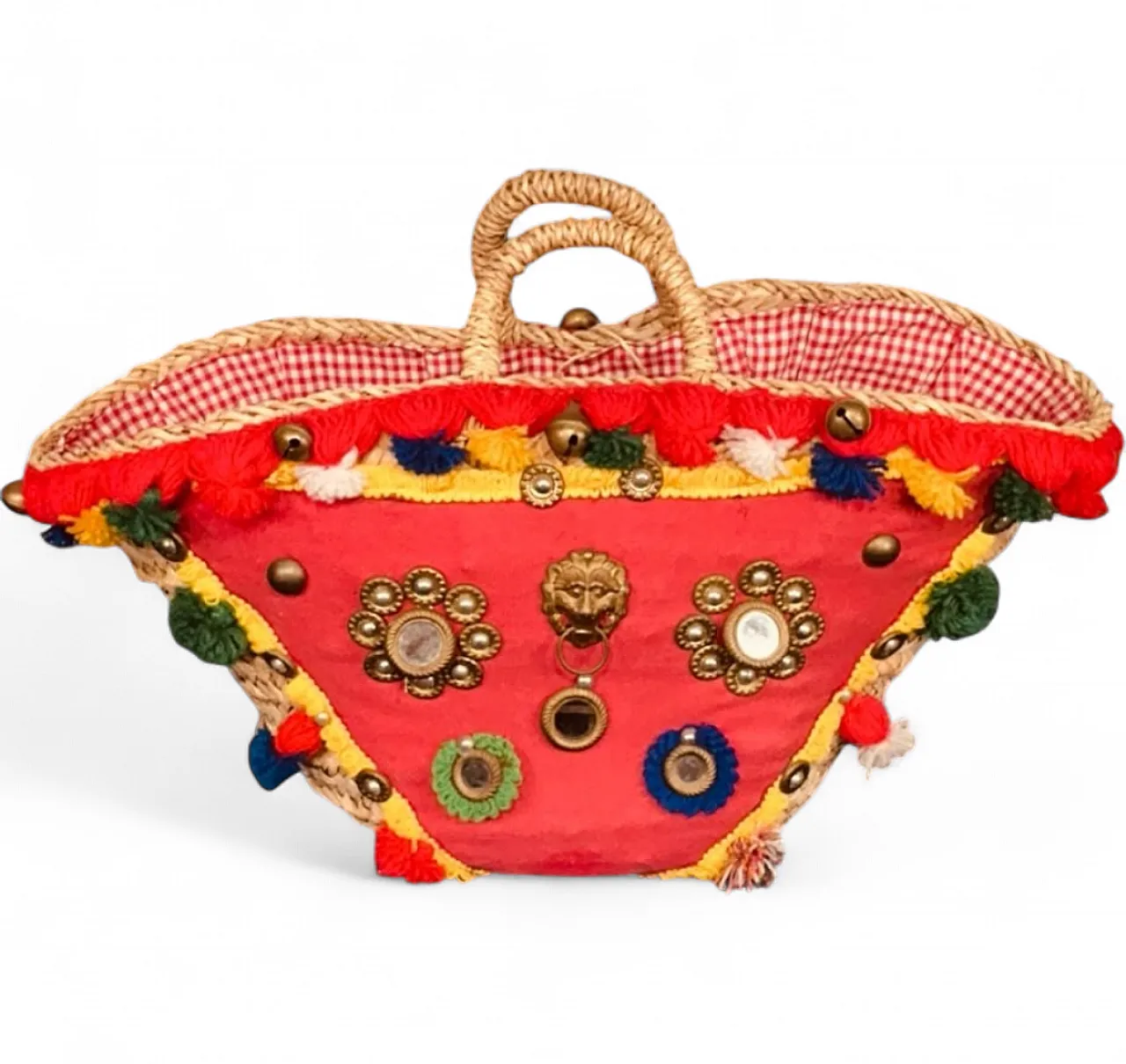 Borsa Coffa Intrecciata di paglia da carretto siciliano, anni '70 15