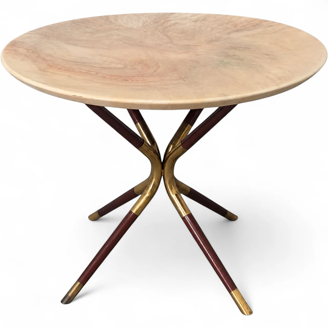Cesare Lacca coffee table in brass, wood and imitation marble, 1958 9
