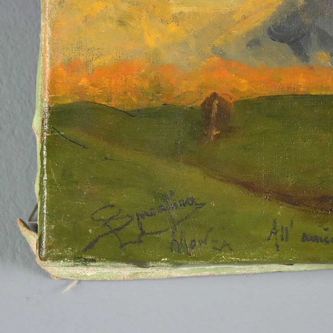 Alpine glimpse with cows by Eugenio Spreafico, 19th century 6