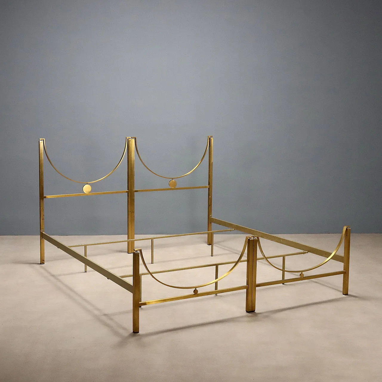Letto matrimoniale in ottone, anni '70 1