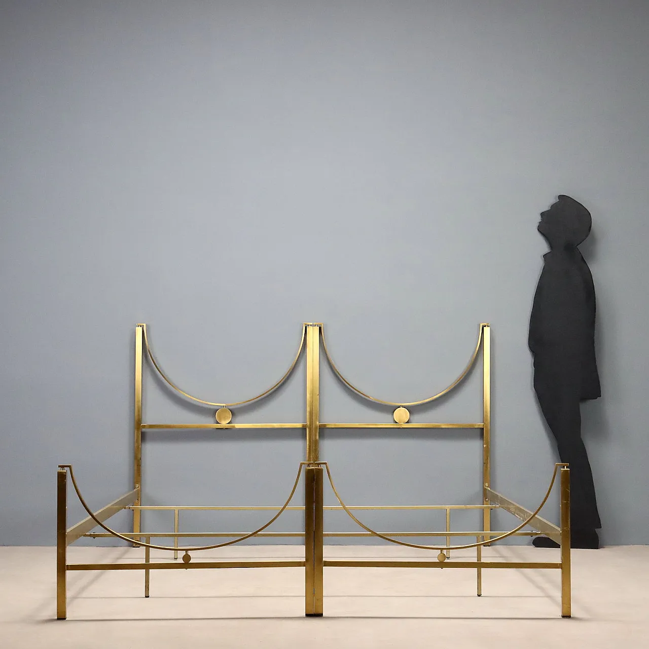 Letto matrimoniale in ottone, anni '70 3