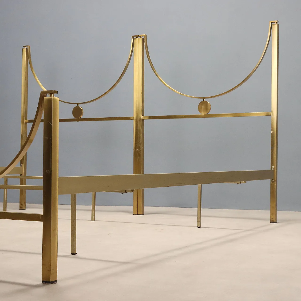 Letto matrimoniale in ottone, anni '70 9