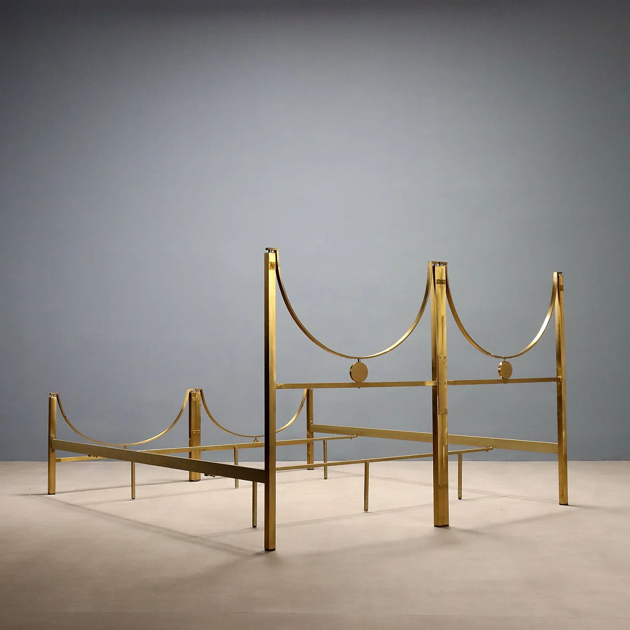 Letto matrimoniale in ottone, anni '70 10