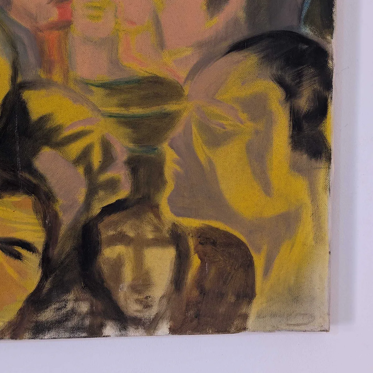 Olio su tela espressionista di Luciano De Vita, 1975, firmato 1