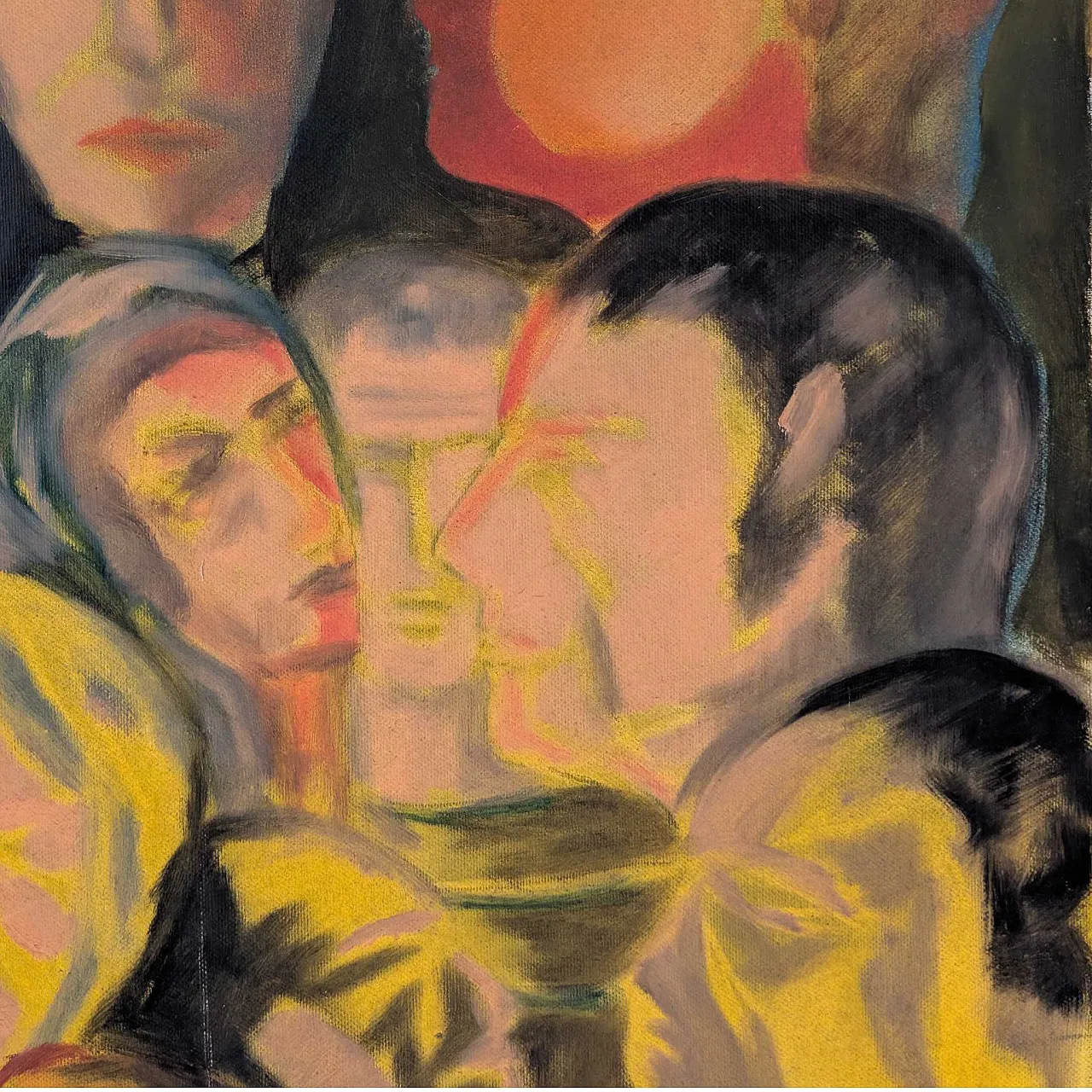 Olio su tela espressionista di Luciano De Vita, 1975, firmato 2