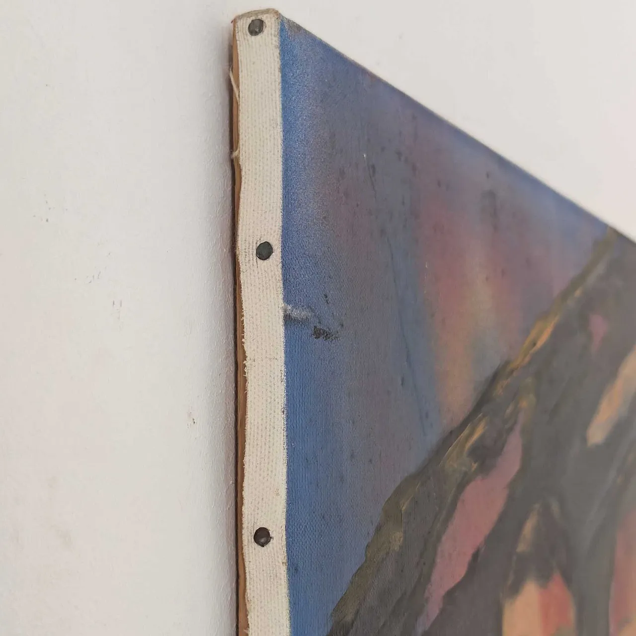 Olio su tela espressionista di Luciano De Vita, 1975, firmato 4