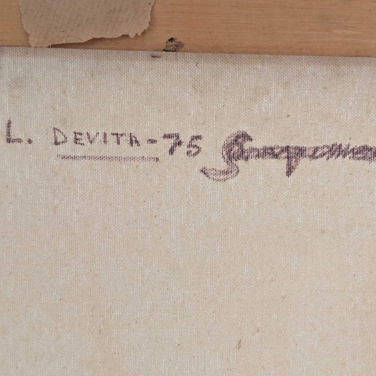 Olio su tela espressionista di Luciano De Vita, 1975, firmato 6