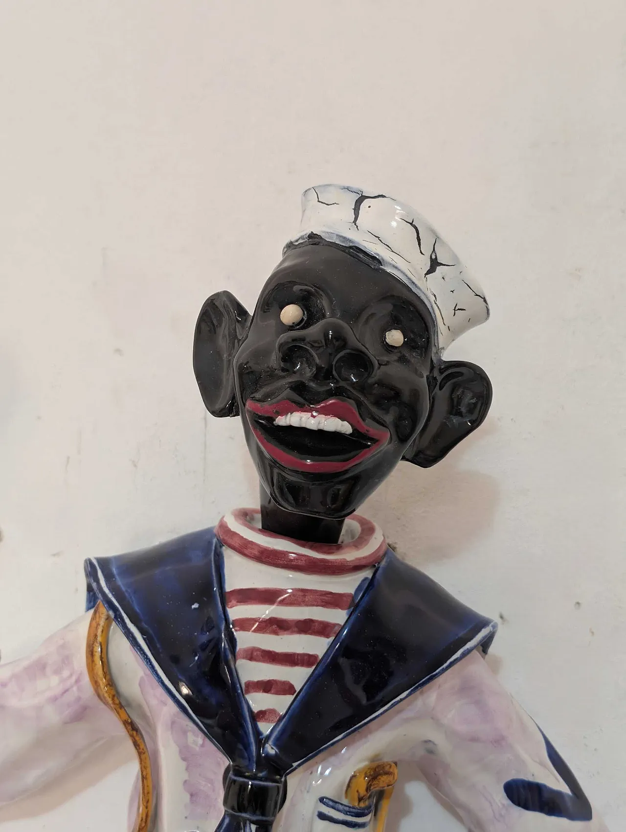 Applique anni ’50 in ceramica smaltata policromatica con marinaio 7