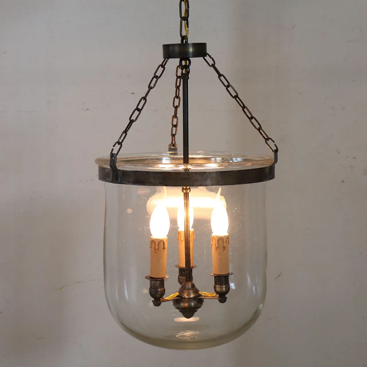 Blown glass bell lantern, early 1900s 2