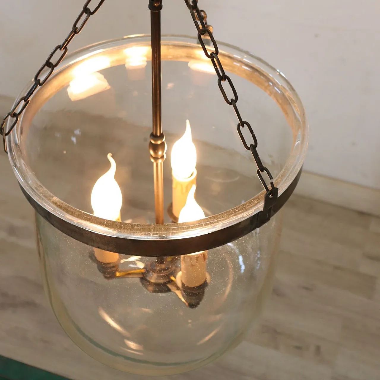 Blown glass bell lantern, early 1900s 3
