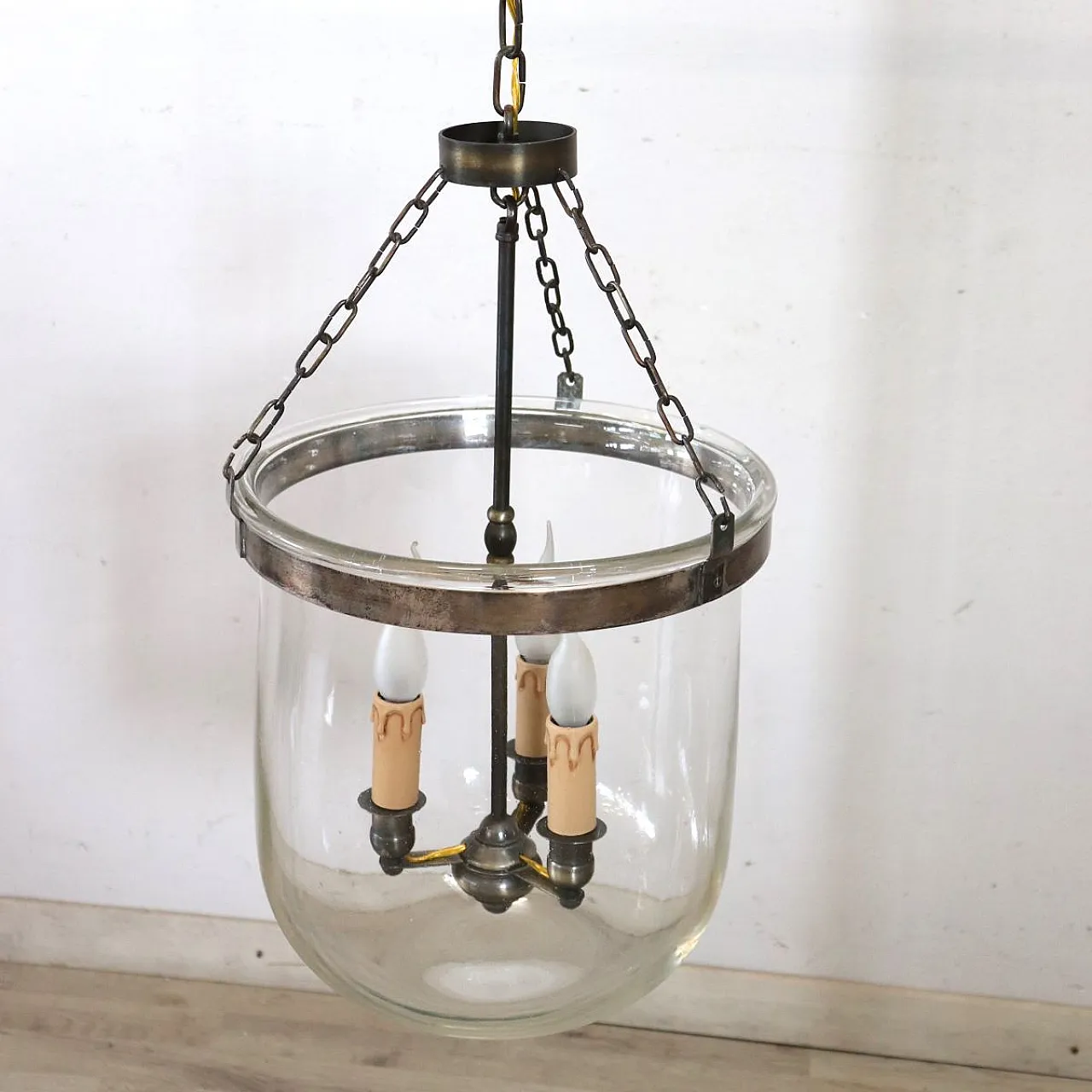 Blown glass bell lantern, early 1900s 4