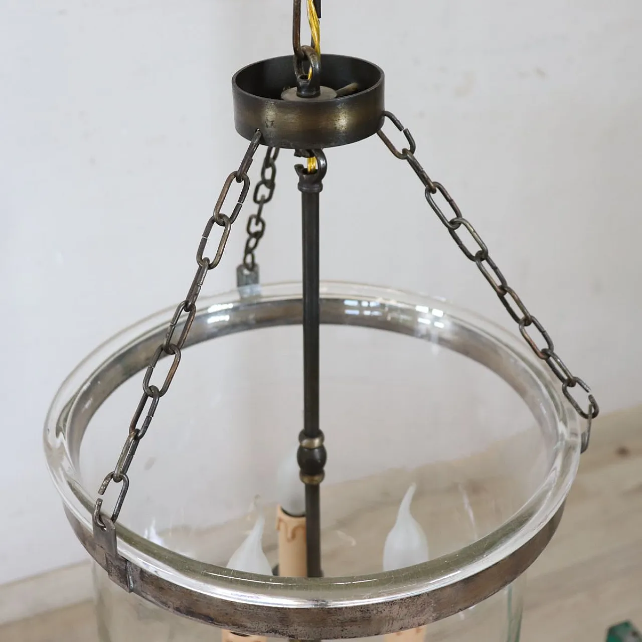 Blown glass bell lantern, early 1900s 6