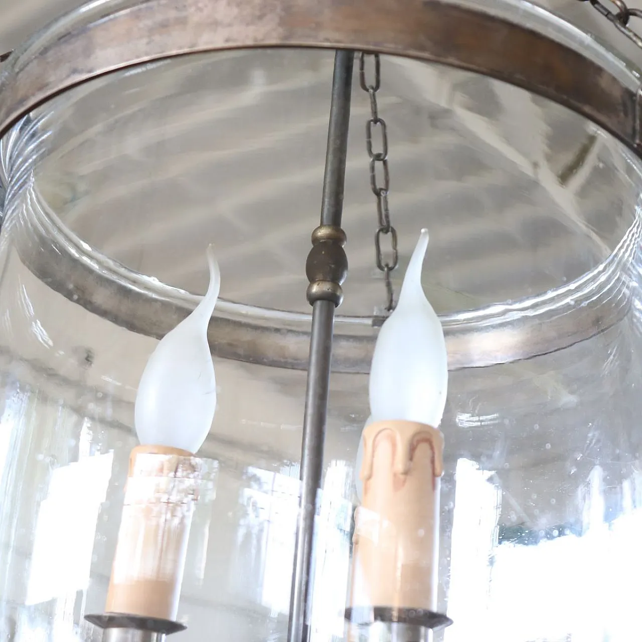 Blown glass bell lantern, early 1900s 12