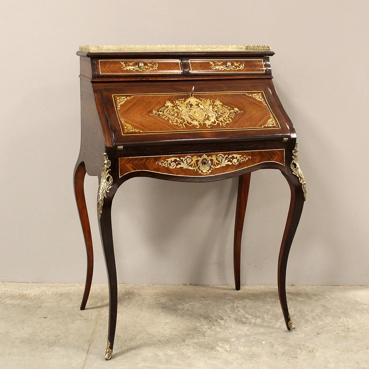 Napoleon III inlaid desk flap from the 19th century 1
