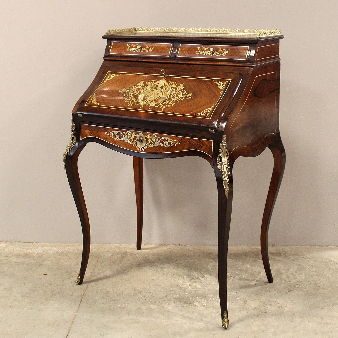Napoleon III inlaid desk flap from the 19th century 2