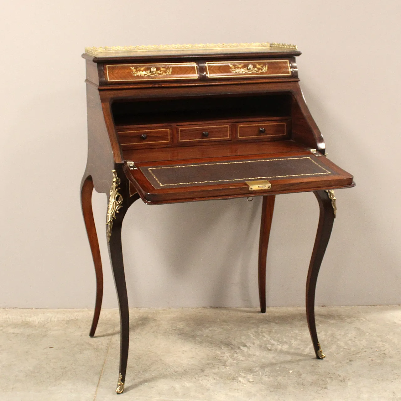 Napoleon III inlaid desk flap from the 19th century 5