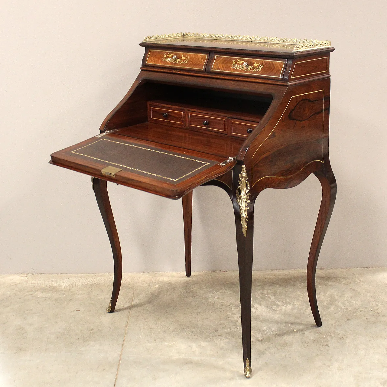 Napoleon III inlaid desk flap from the 19th century 6