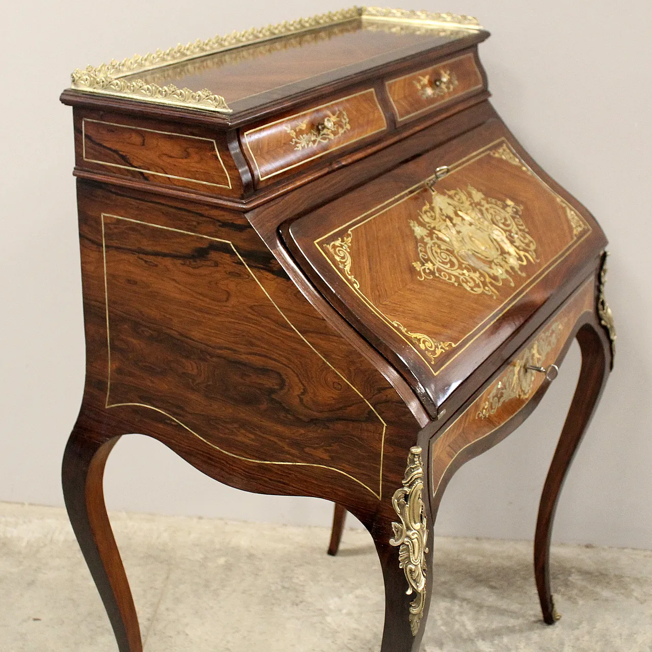 Napoleon III inlaid desk flap from the 19th century 7
