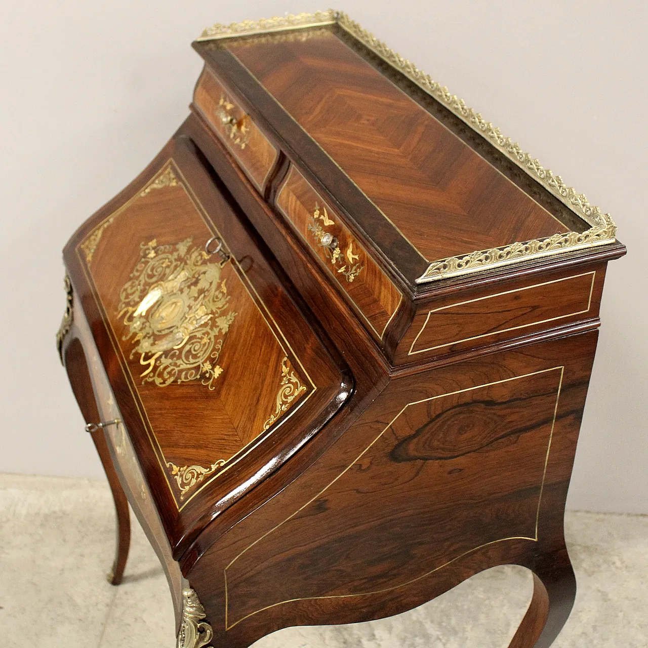 Napoleon III inlaid desk flap from the 19th century 8
