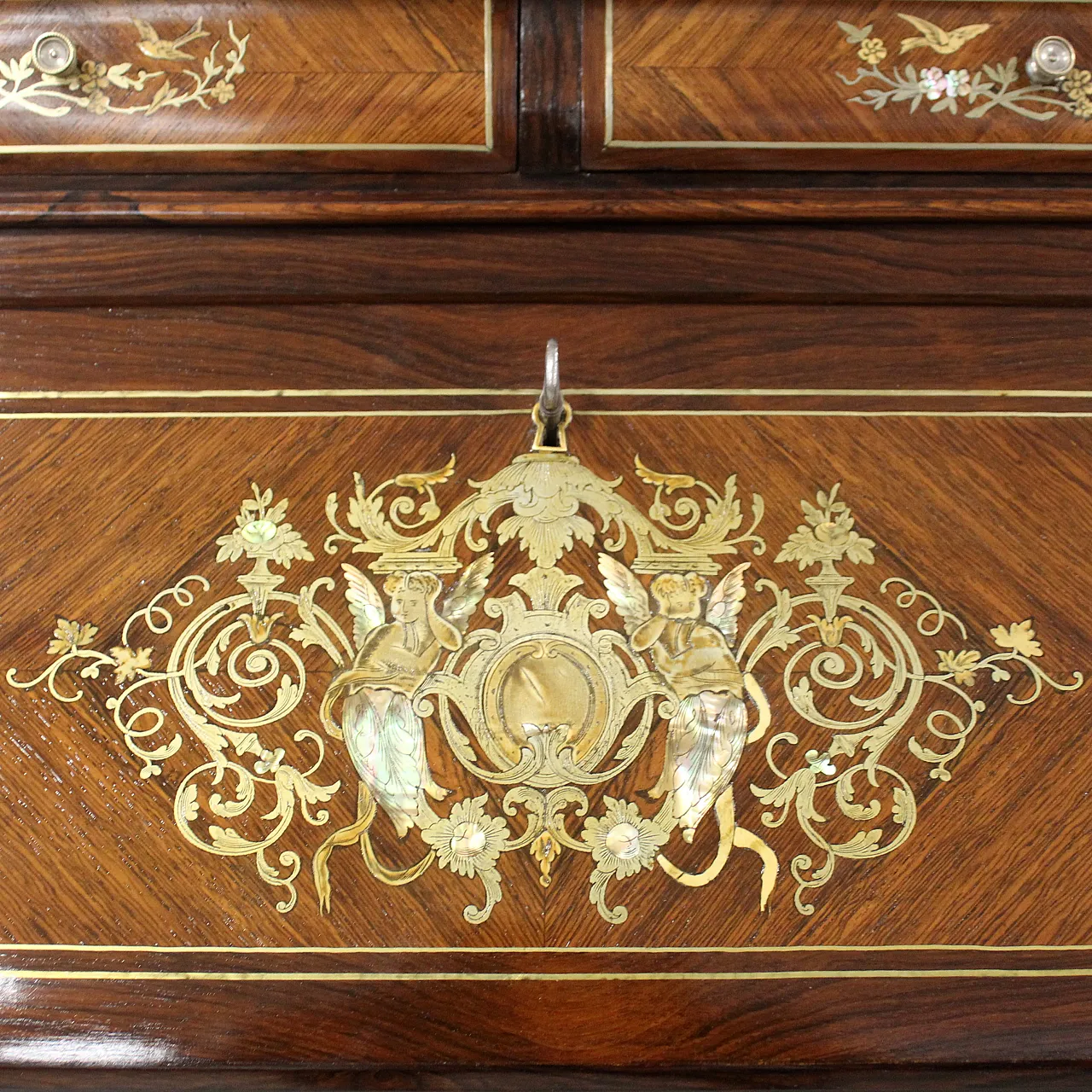 Napoleon III inlaid desk flap from the 19th century 10