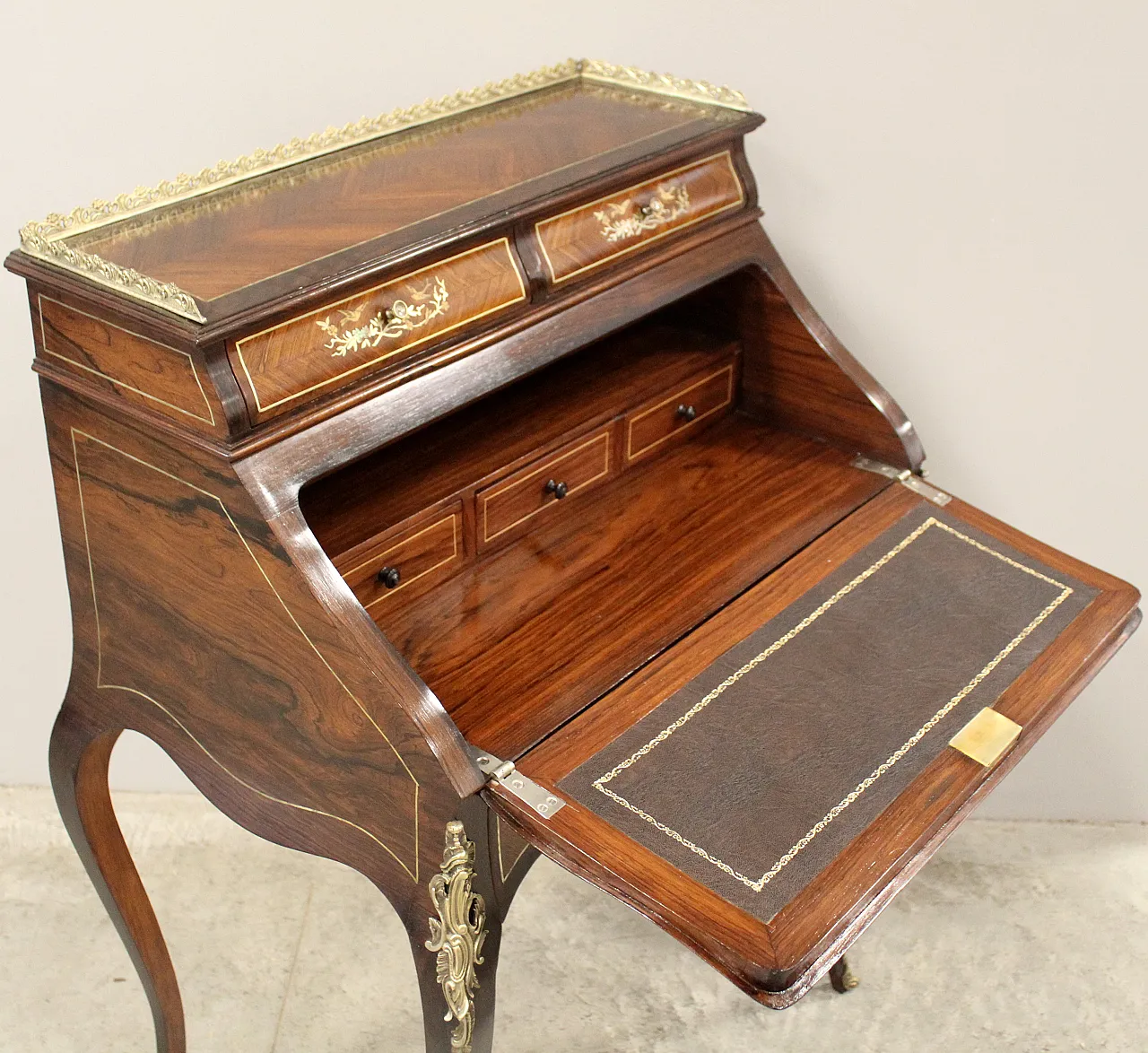 Napoleon III inlaid desk flap from the 19th century 11
