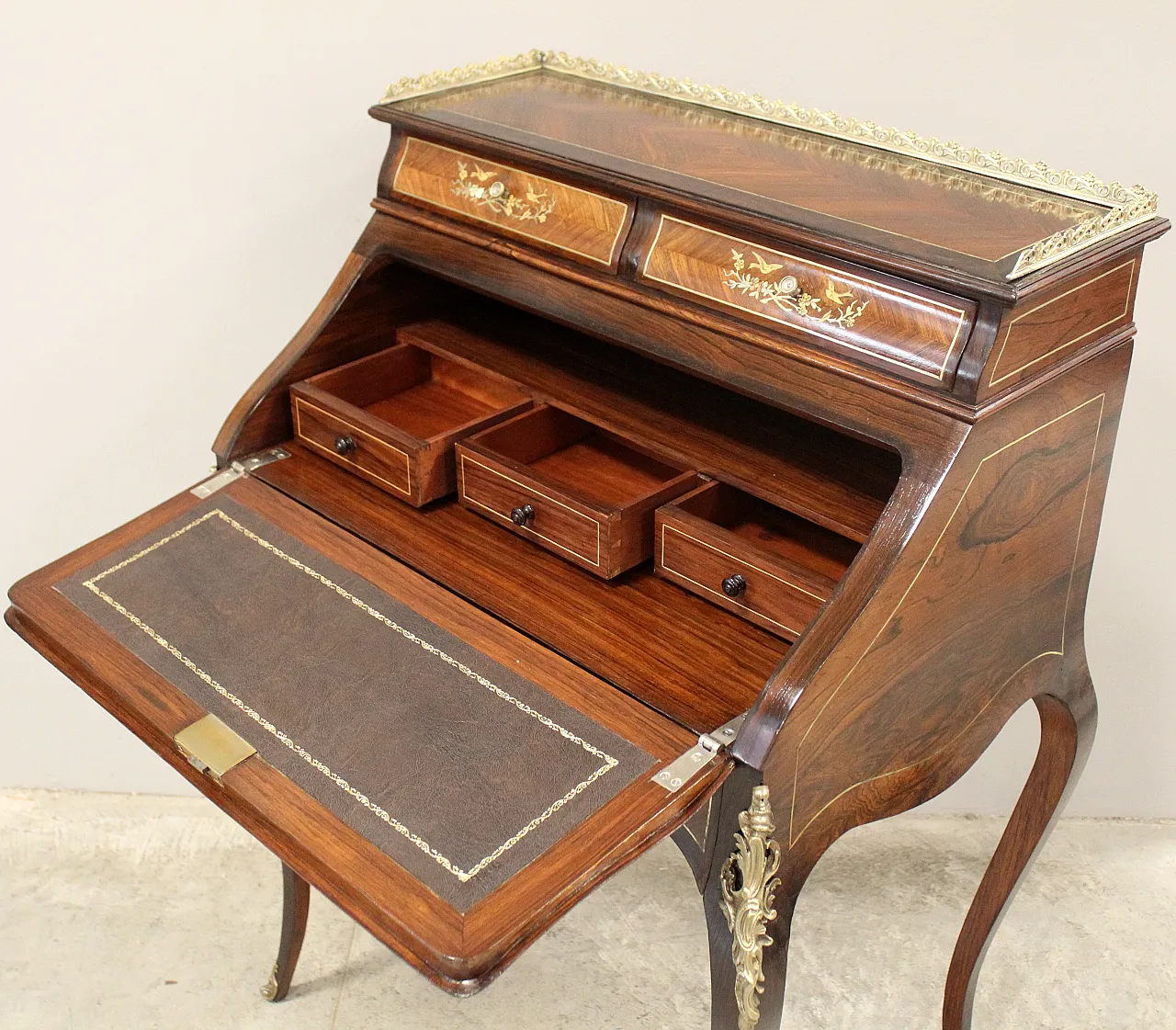 Napoleon III inlaid desk flap from the 19th century 12