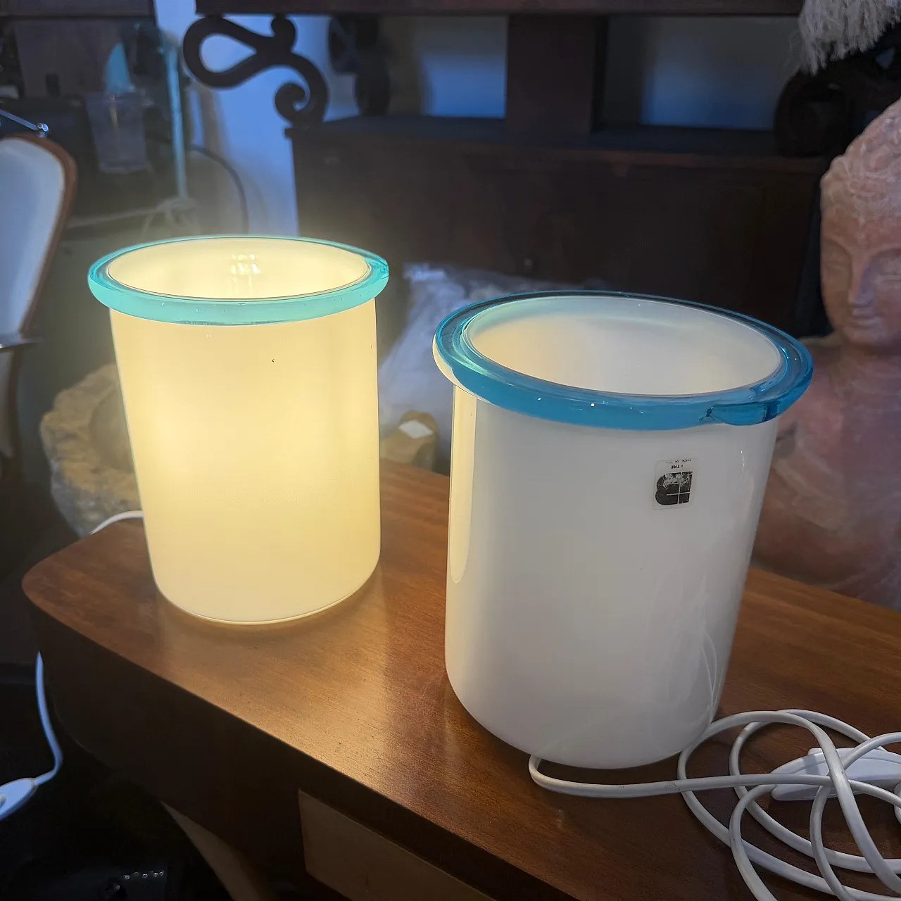 Mid-Century Modern Murano glass bed lamps by ITRE, 1980s 3