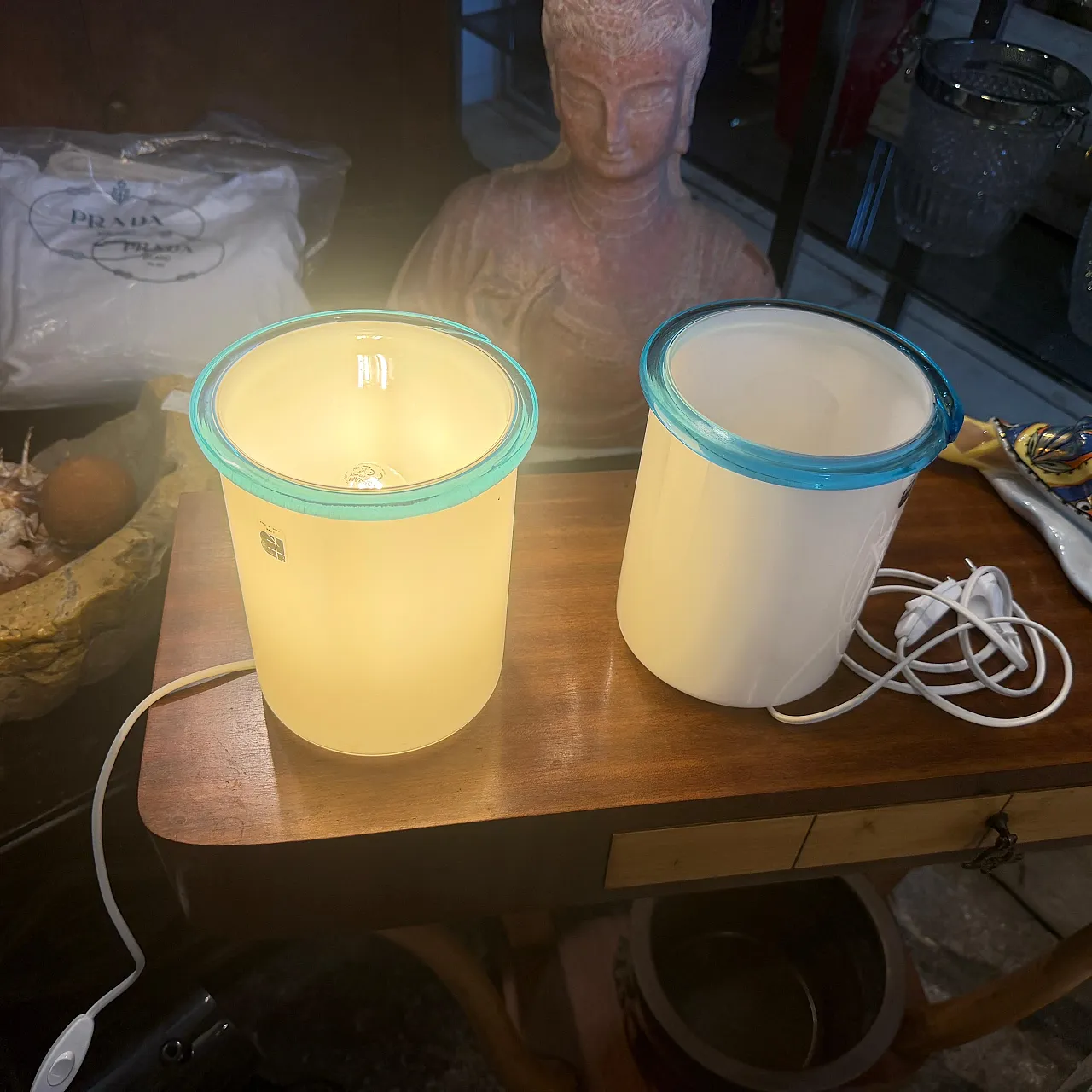 Mid-Century Modern Murano glass bed lamps by ITRE, 1980s 4